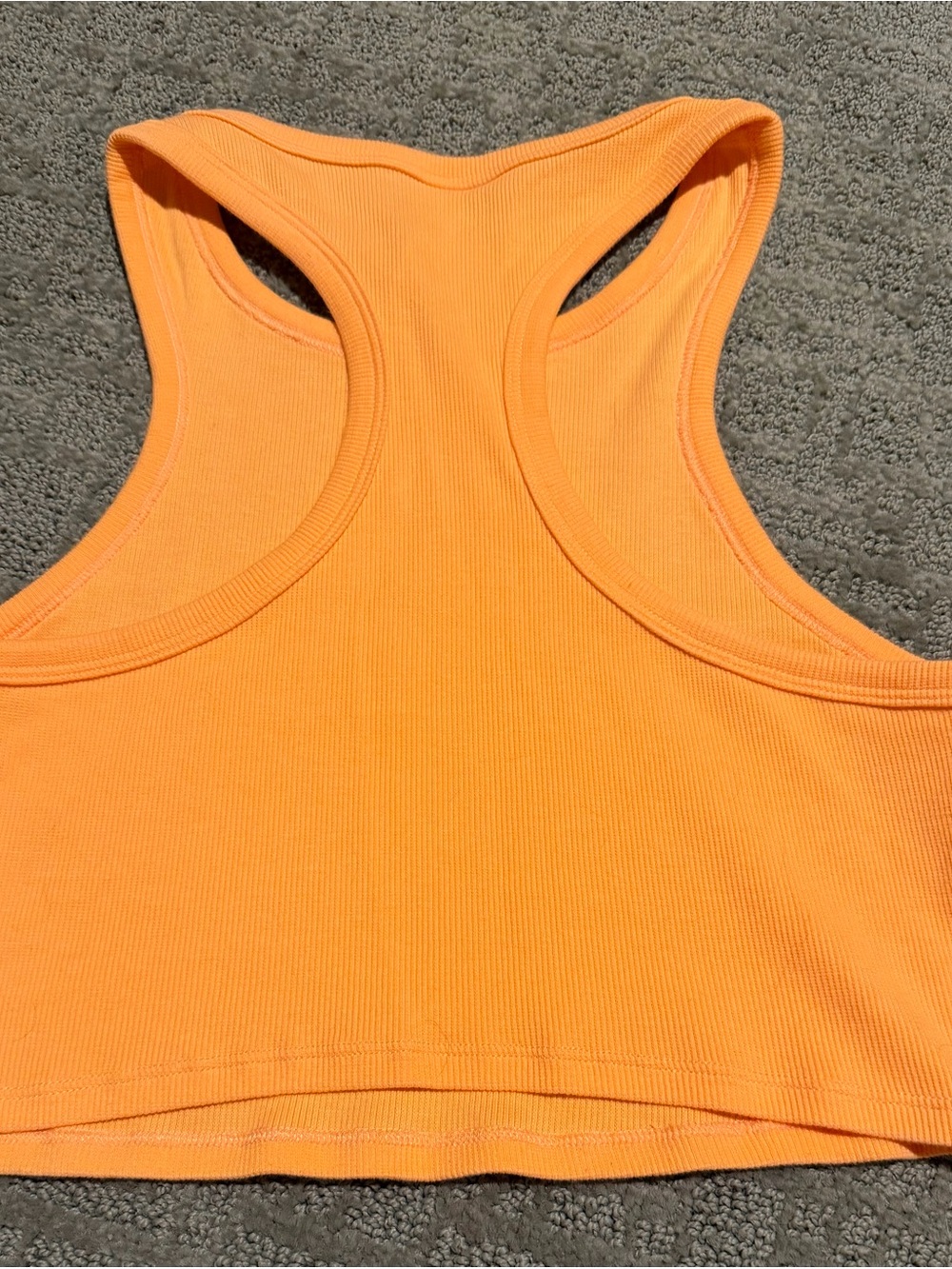 Alo Orange Ribbed Cropped Tank - Picture 2 of 3